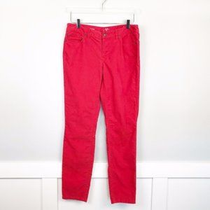 Loft Red Modern Skinny Cords Size 8